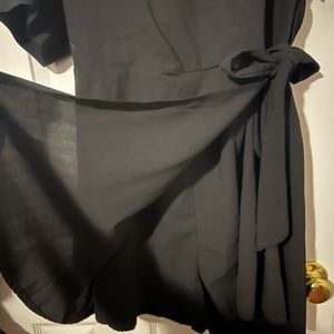 Black skirted romper